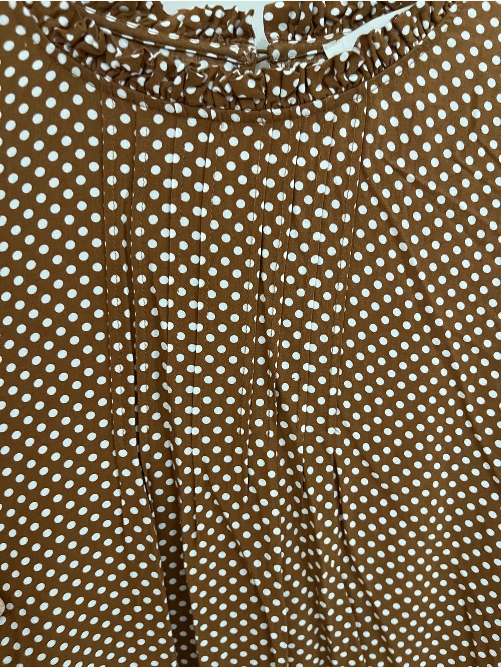 LOFT Brown Polka Dot Long-Sleeve Blouse - Picture 6 of 9